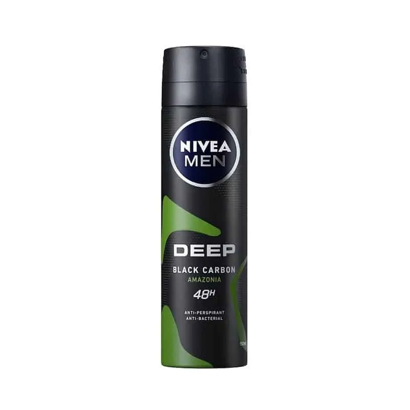 Nivea Deodorant Body Spray Men Deep Black Carbon Amazonia 150ML