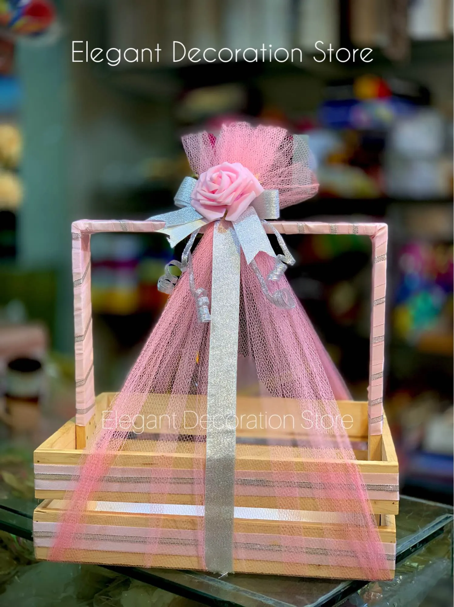 Gift Basket Wooden Handle Small