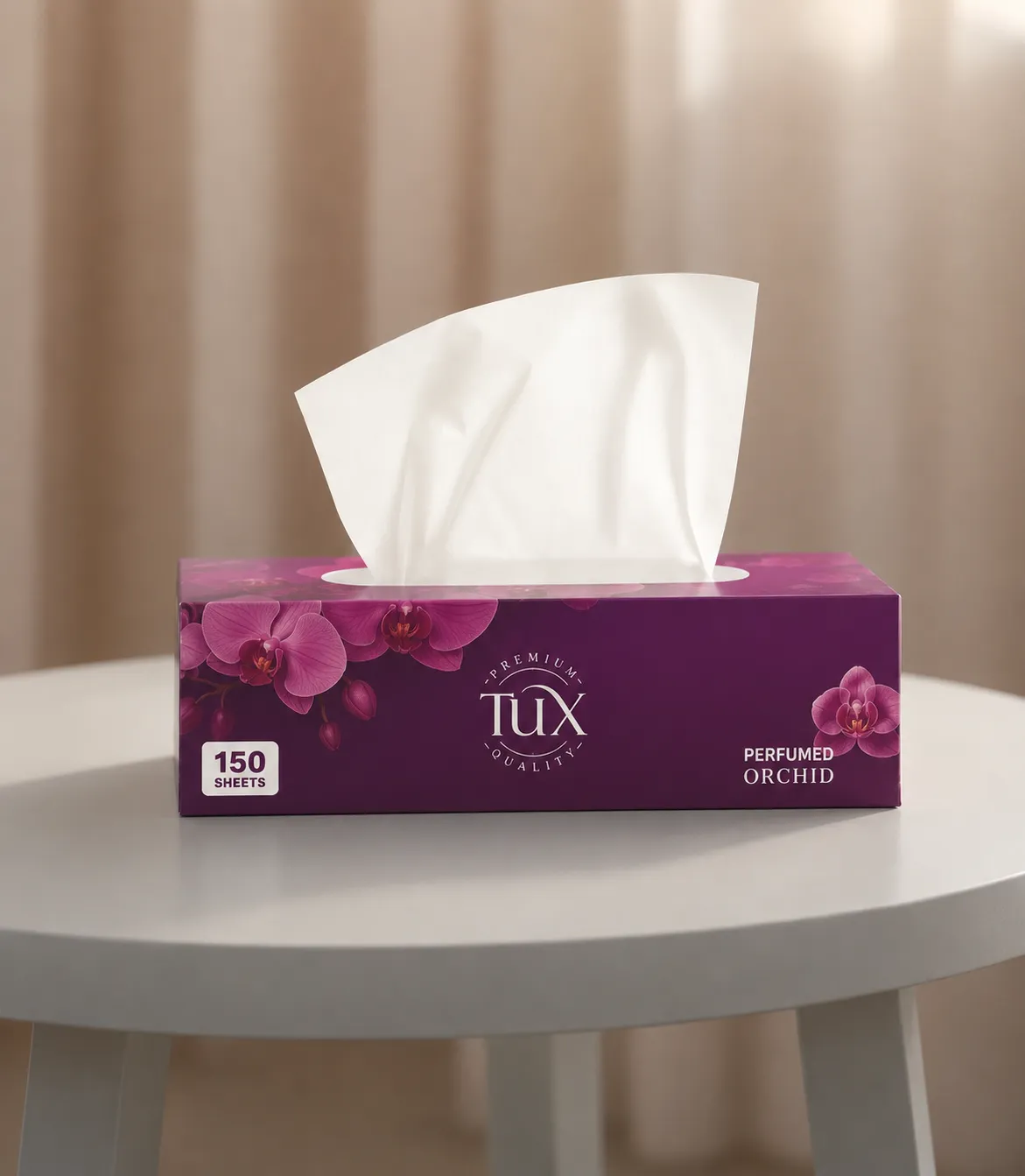 Tux Tissue Box Perfumed Orchid 150s