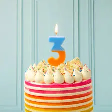 Birthday Celebration Number Candle  3