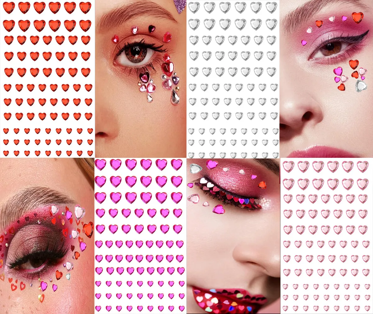 Face Gems Stickers Heart
