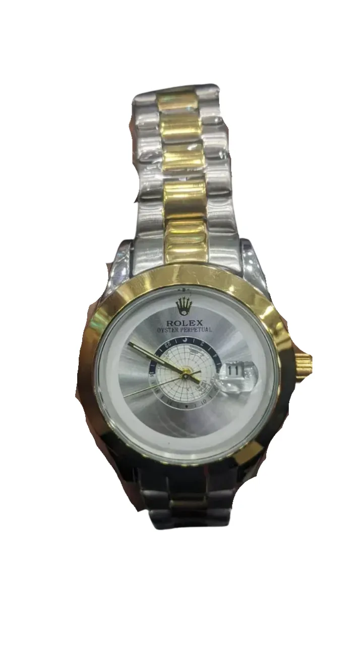 Gents Watch Rolex K4534 Golden Chain Silver Dial