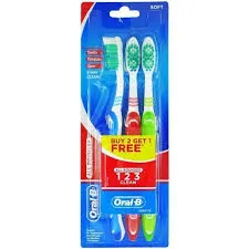 Oral-b Toothbrush 1 2 3 All Rounder 3 Way Clean Soft