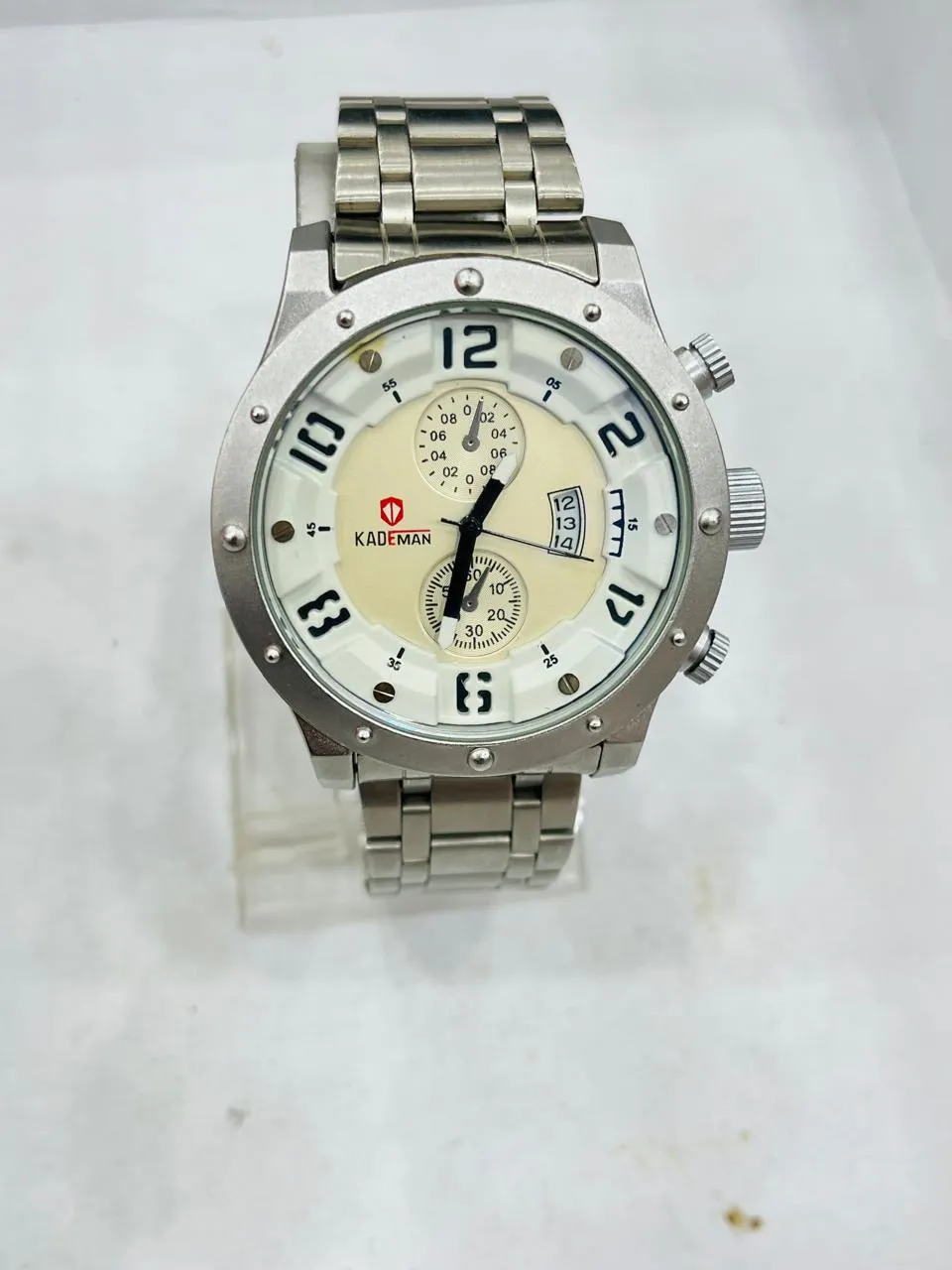 Gents Watch Kademan Silver Chain White Dial 6014G