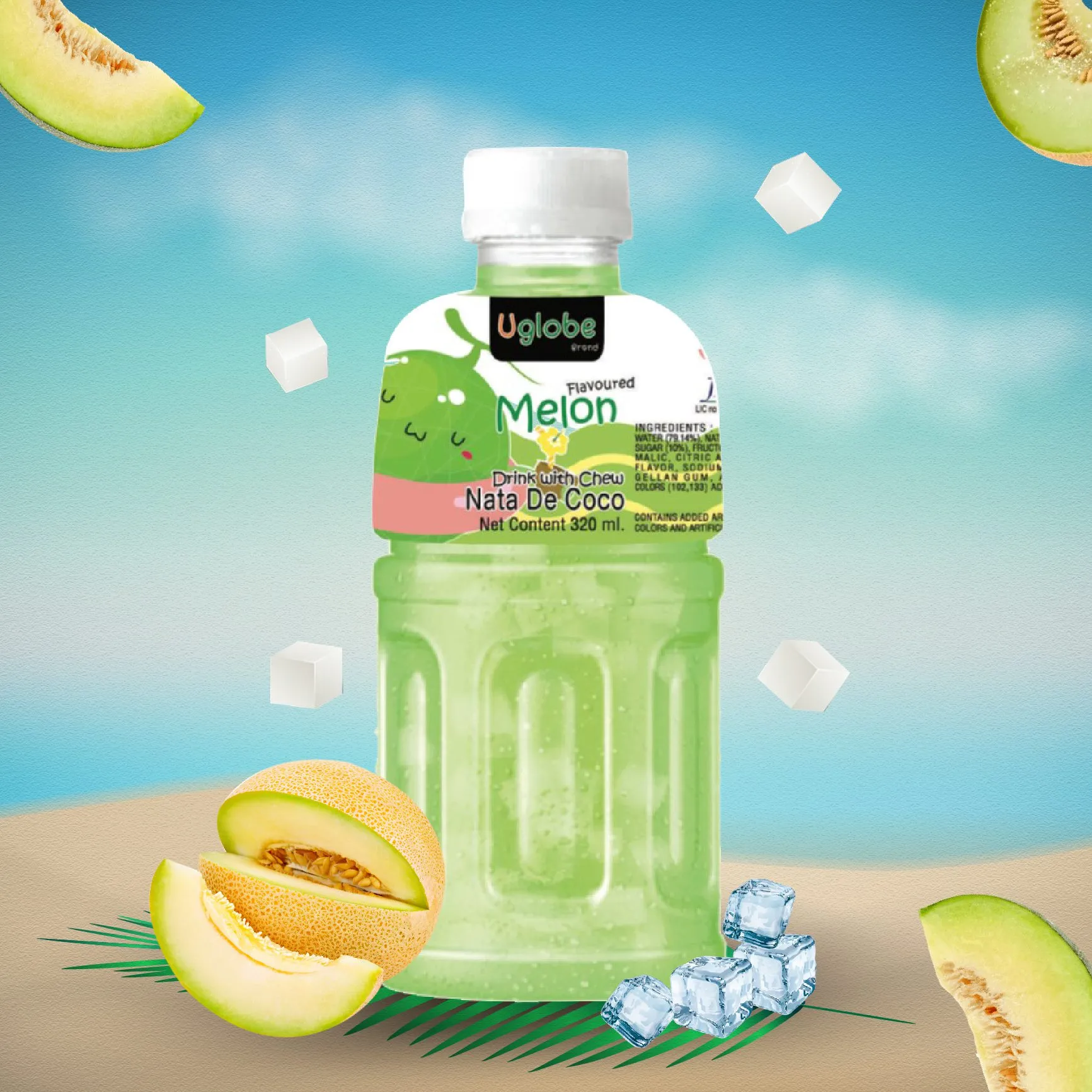 Uglobe Drink Nata De Coco Melon 320ML