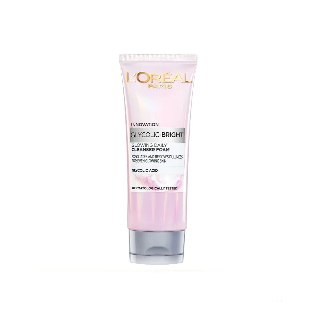 Loreal Face Wash Glycolic Bright 100Ml