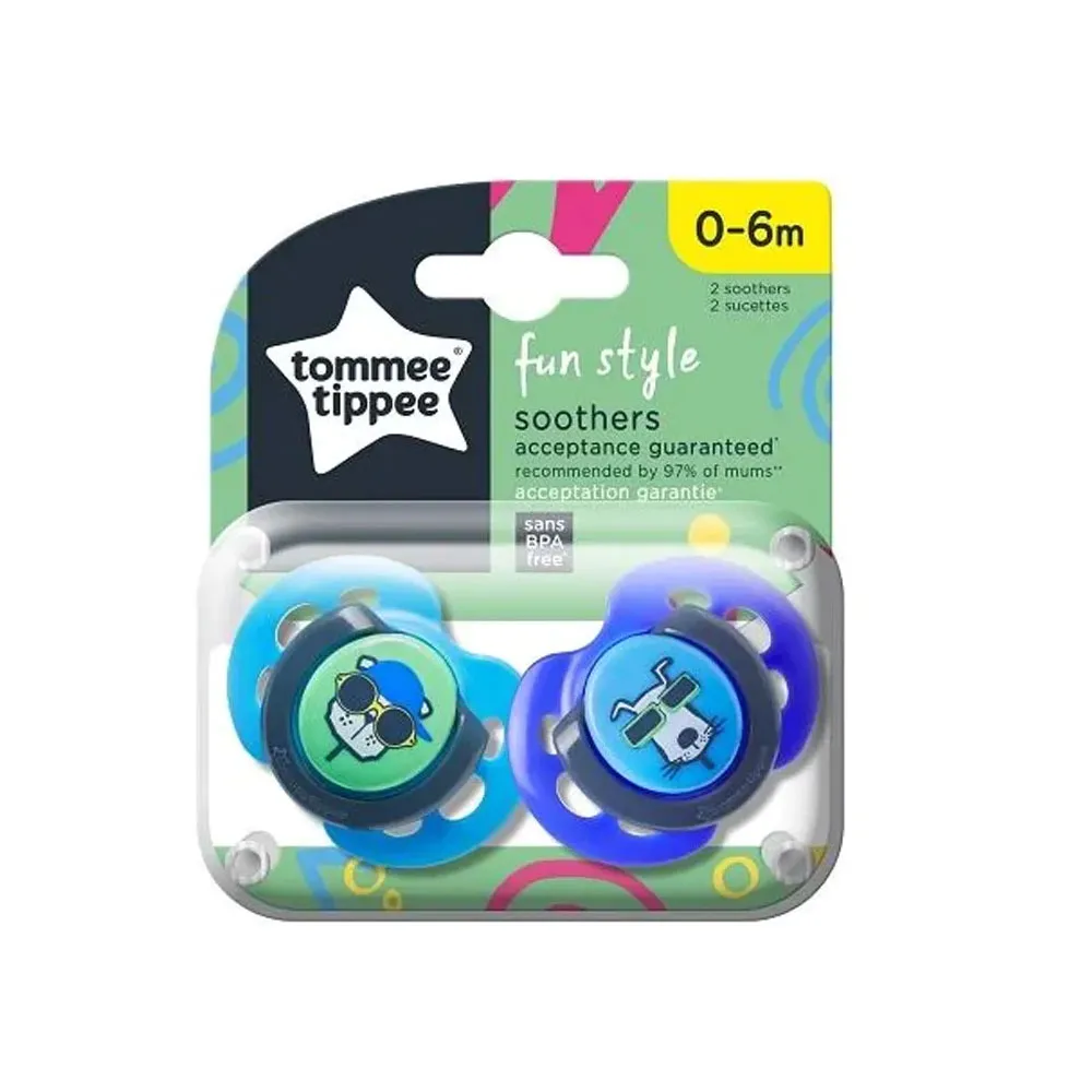Tomme Tippee Soother 2* Fun Style 0-6M Orthodontic 1PC