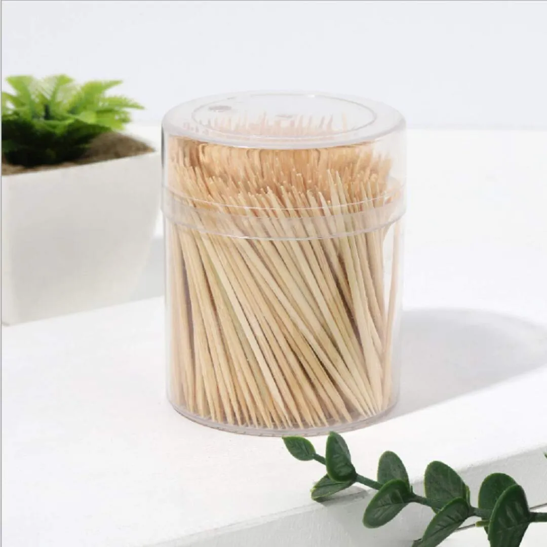 Wooden Toothpicks Plastic Can