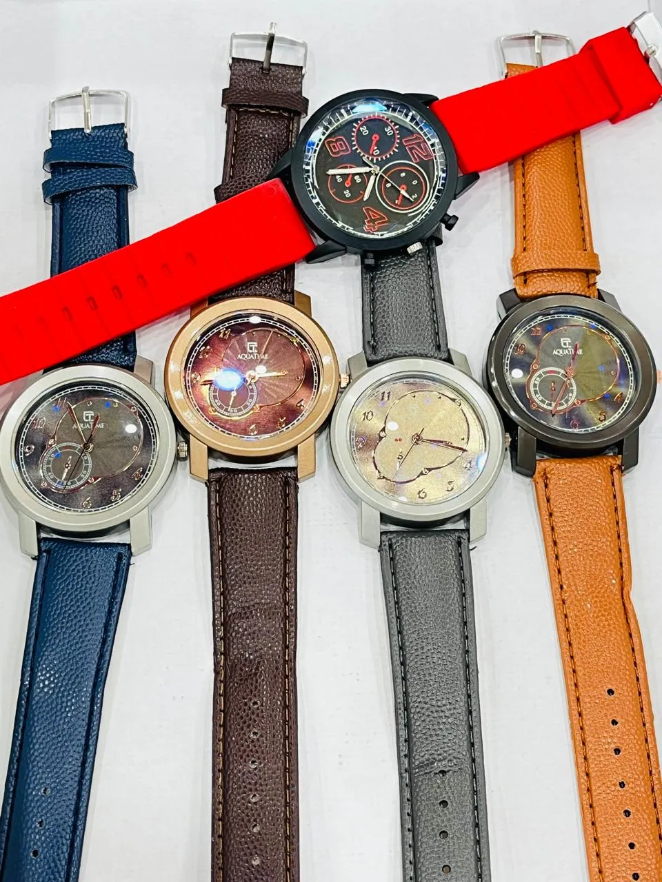 Gents Watch Aqua Time Leather Strip Soft