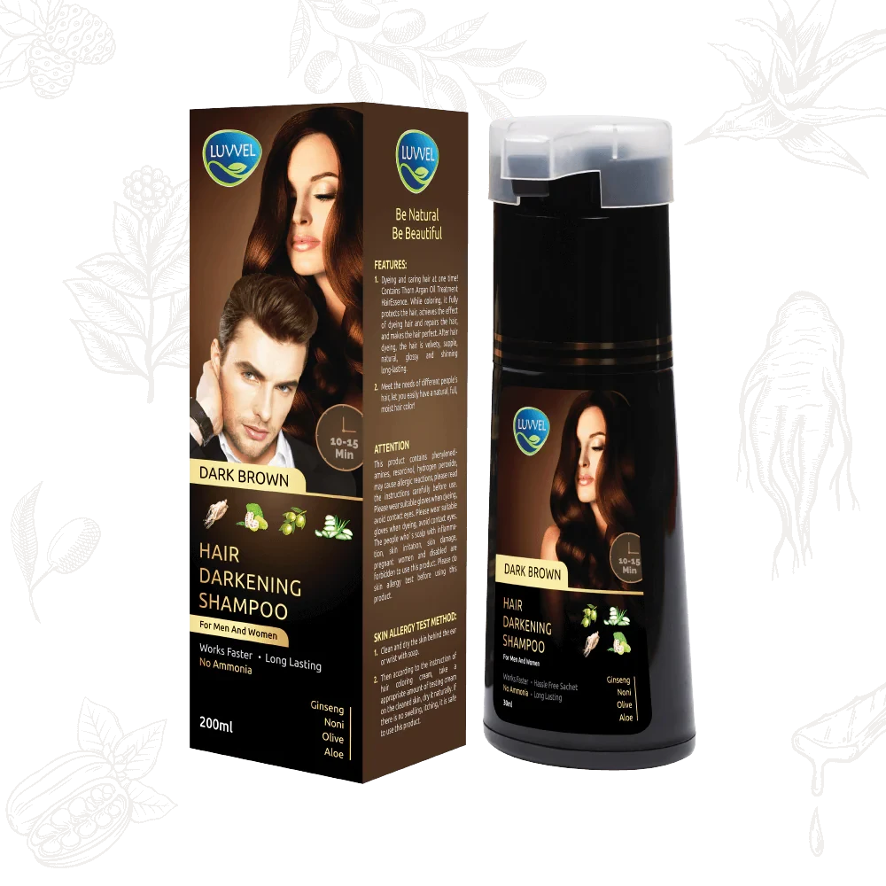 Luvvel Hair Color Shampoo Dark Brown 200ML