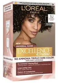 Loreal Excellence Hair Color 1U Black No Ammonia