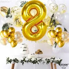 birthday celebration number foil 8