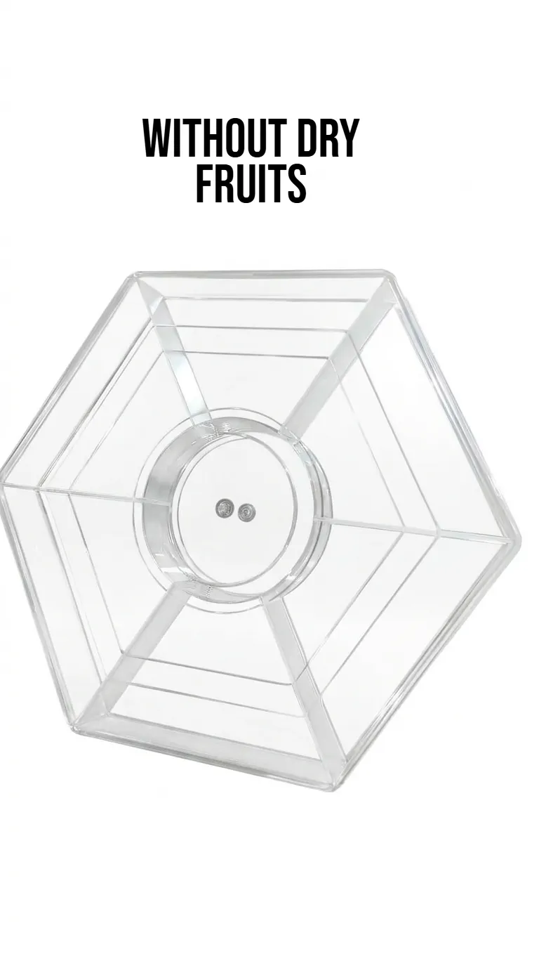 Gift Box Plastic Dry Fruit 7 Partitions Pentagon