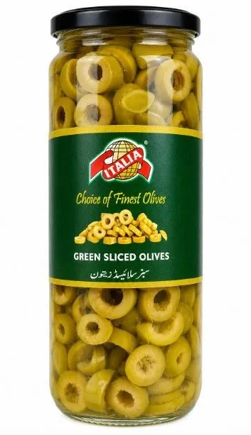 Italia Green Sliced Olives 450G