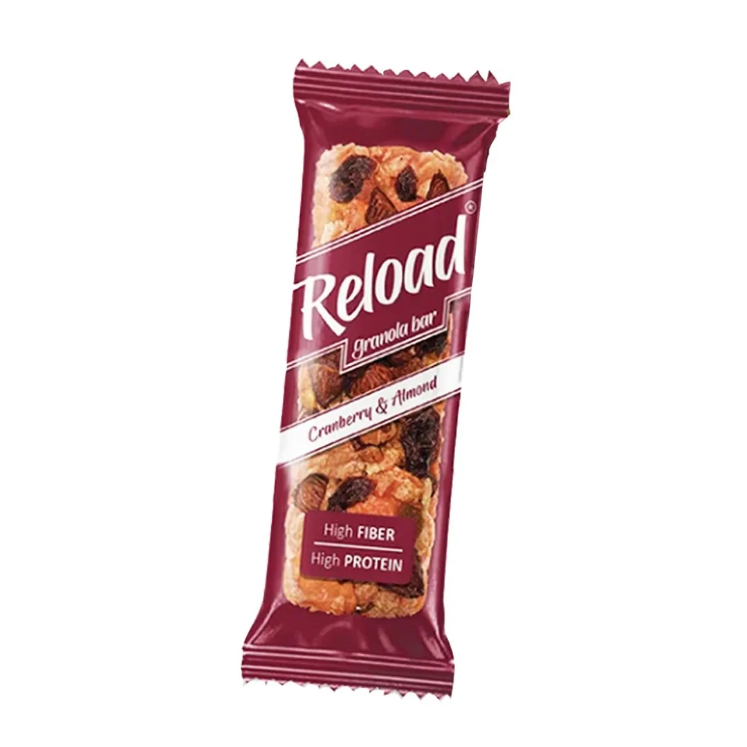 Reload Granola Bar Chocolate High Fiber High Protein Cranberry And Almond 40G