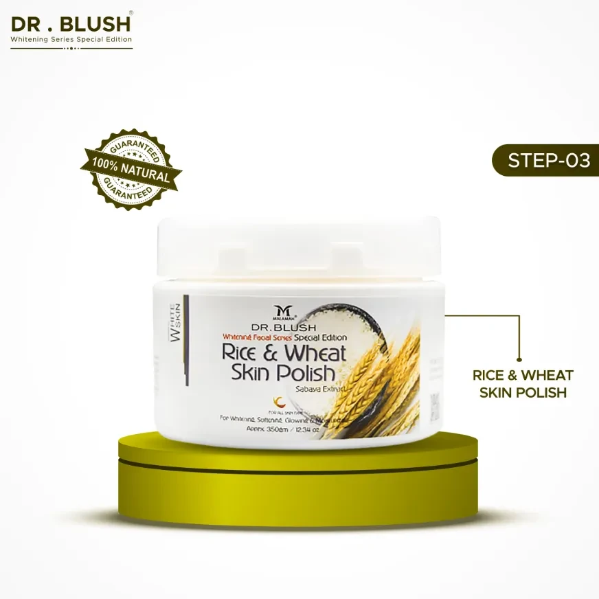 Dr Blush Facial Jar Rice Wheat Skin Polish 125G