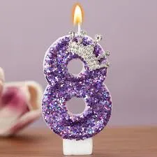 Birthday Celebration Number Candle  8