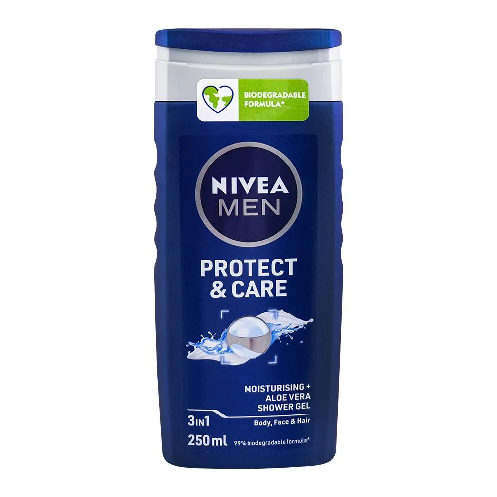 Nivea Shower Gel Body Wash Men Protect And Care 3In1 500ML
