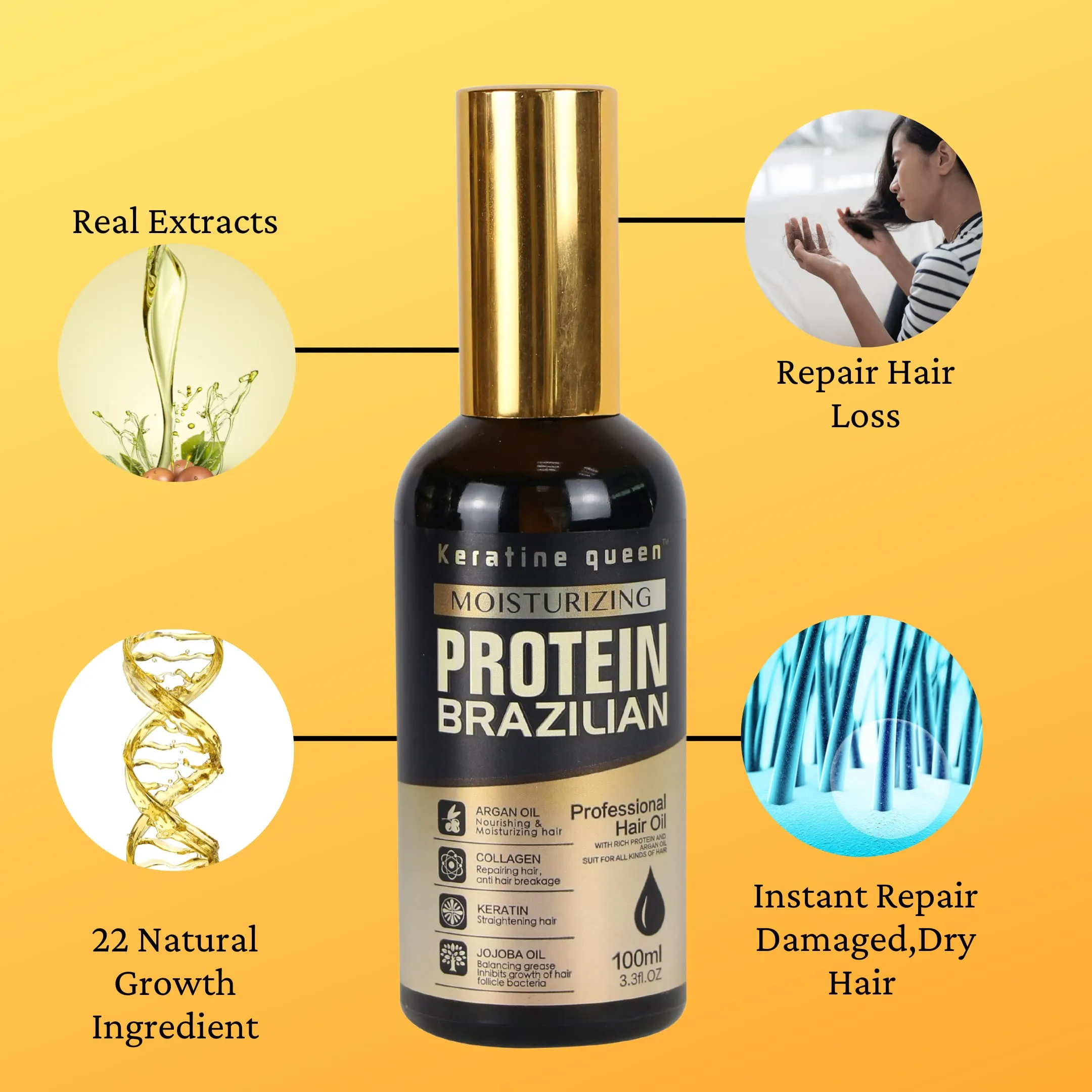 Keratine Queen Professional Hair Oil 100ML