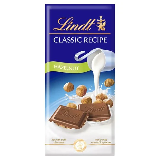 Lindt Chocolate Classic Recipe Hazelnut 125G