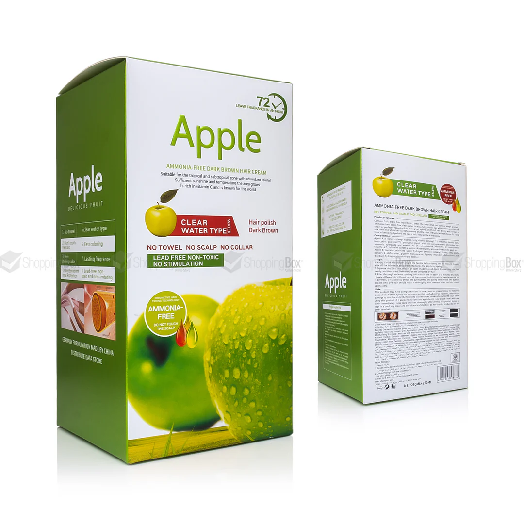 Apple Hair Color Cream Dark Brown 500ML+500ML