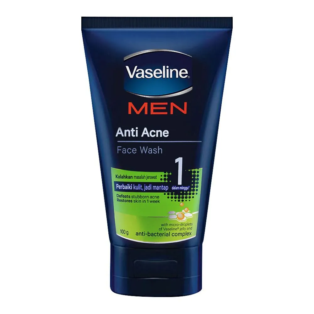 Vaseline Face Wash Men Anti Acne 100G