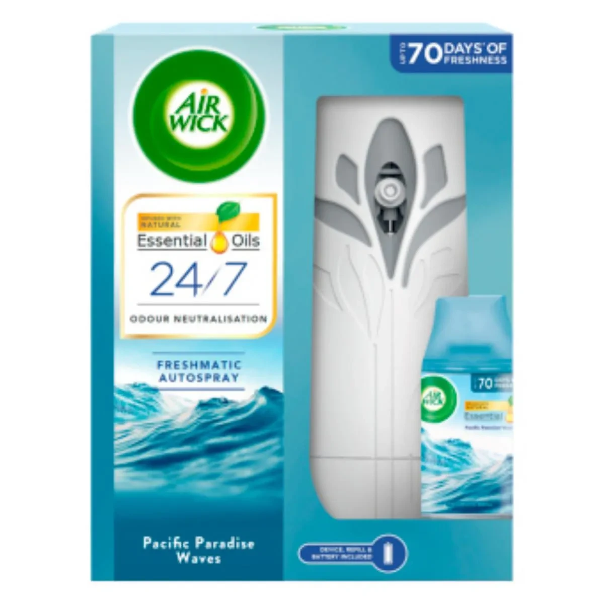 Air Wick Freshener Auto Machine With Refill Pacific Paradise Waves
