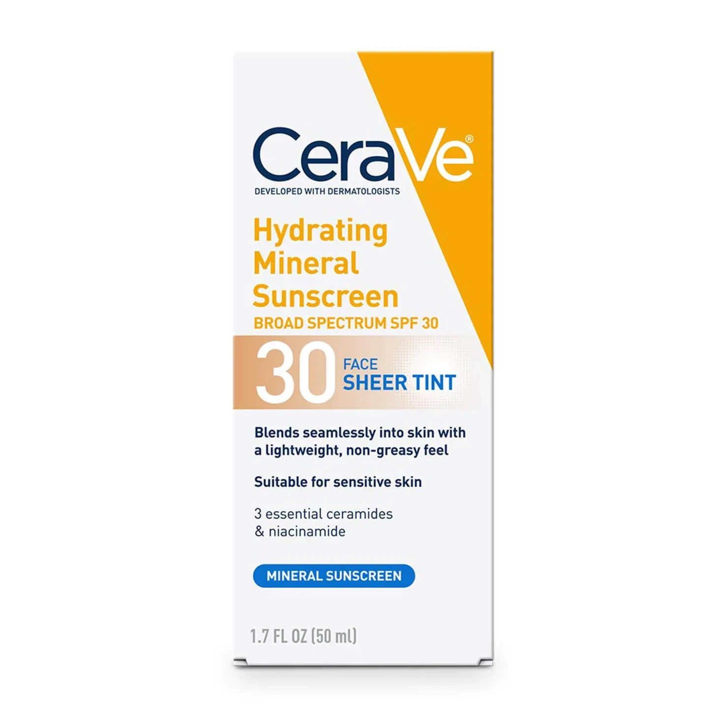 Cerave Cream Sunscreen Sheer Hydrating Mineral SPS30 50ML