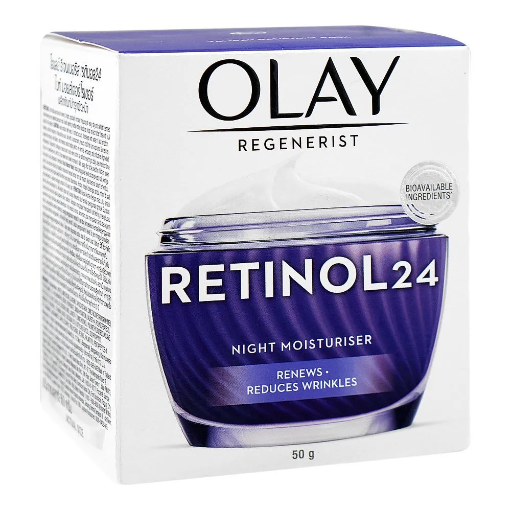 Olay Regenerist Moisturiser Retinol 24 Renews Reduces Wrinkles Night 50G