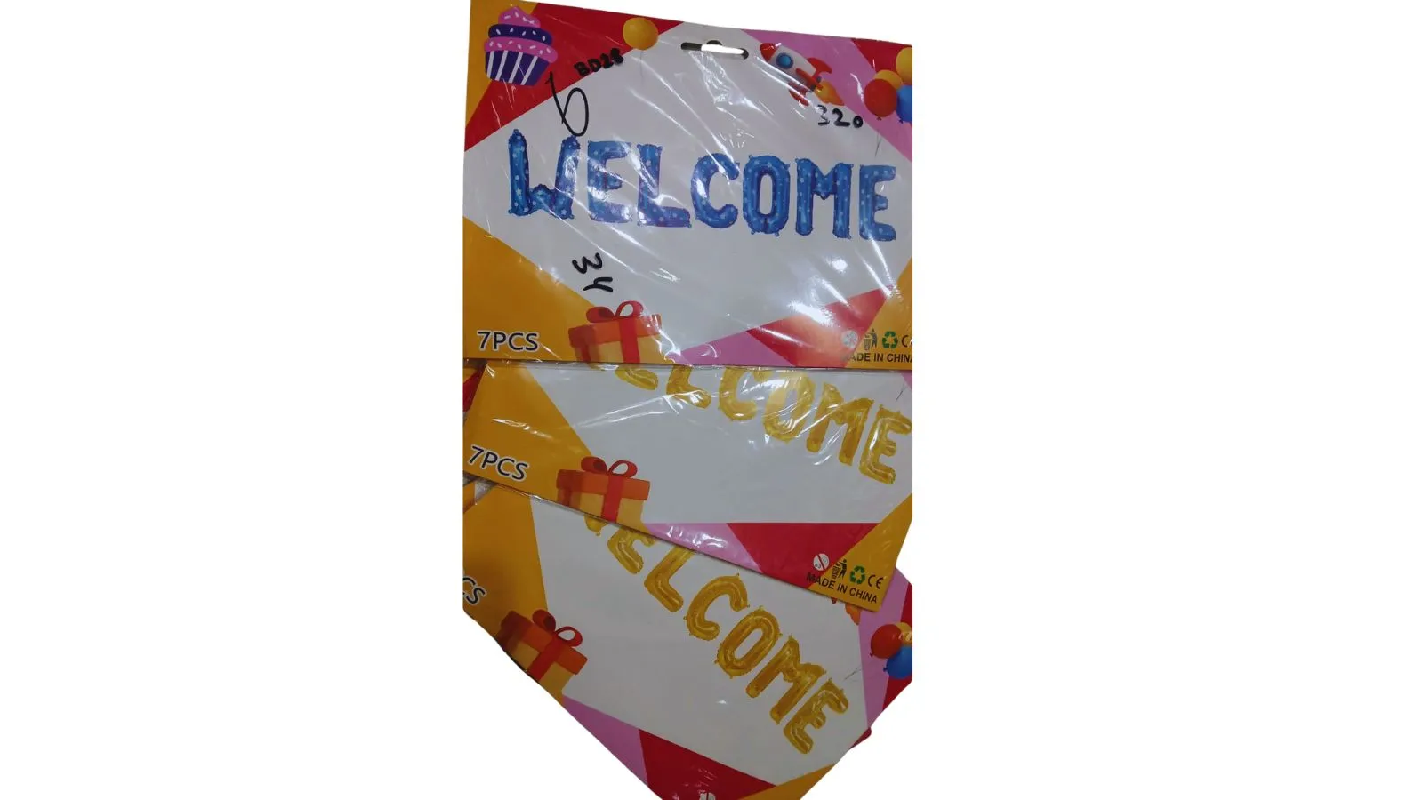Birthday Celebration Welcome Foil Balloon Letters 7PCS Multi