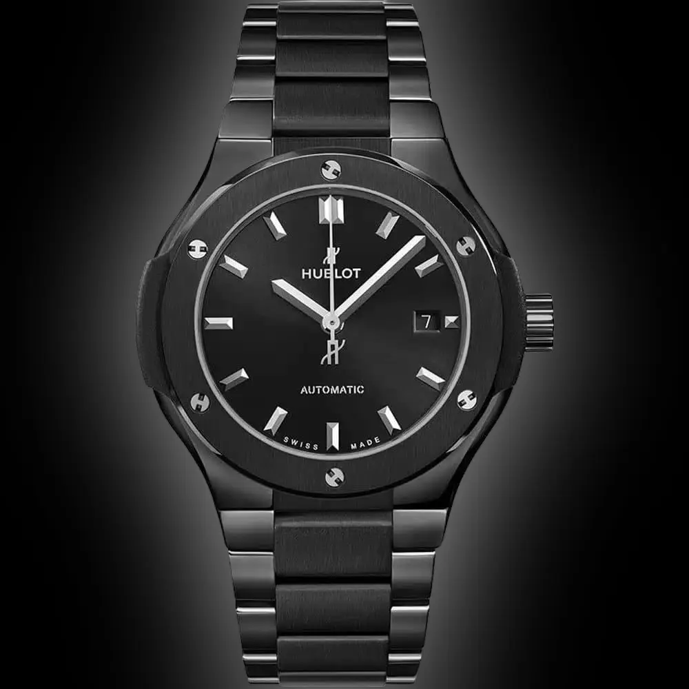 Gents Watch Hublot Automatic Black Chain Black Dial