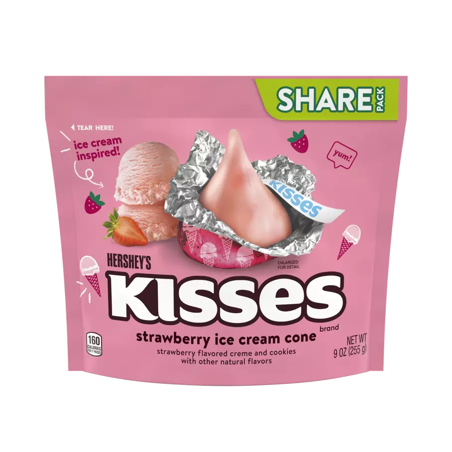 Hershey's Kisses Chocolate Pouch 300G Strawberry Flavoured Cream Filling