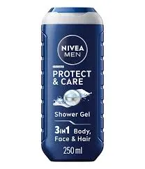Nivea Shower Gel Body Wash Men Protect And Care 3In1 250ML