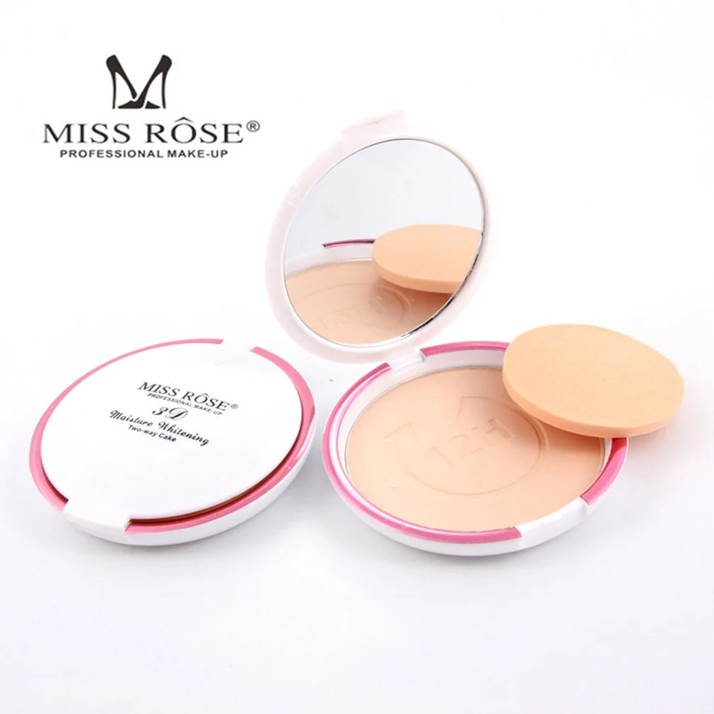 Miss Rose Face Powder Pink Metallic 2In1 01