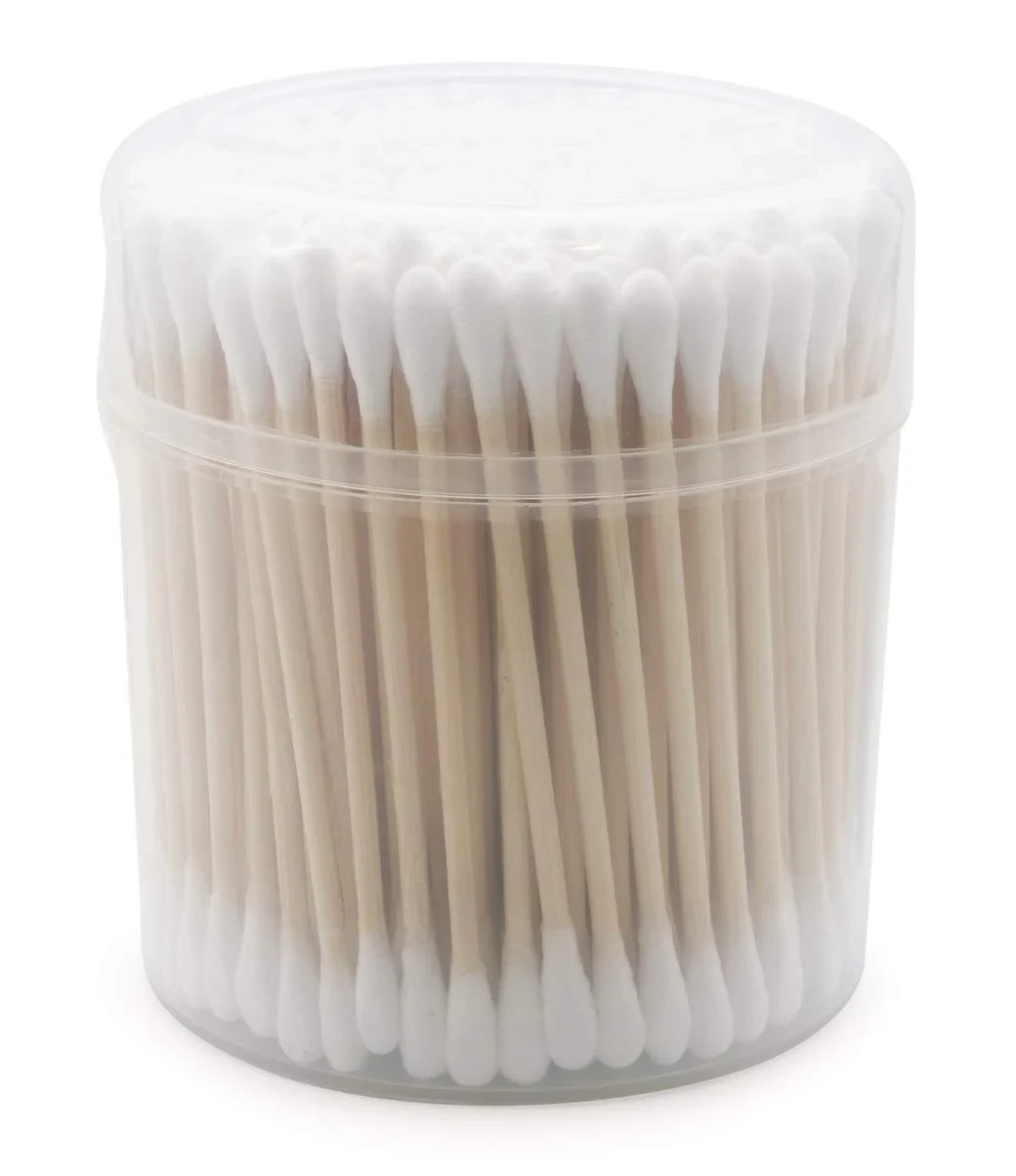 Top Tips Cotton Buds Wooden Can 100Pcs