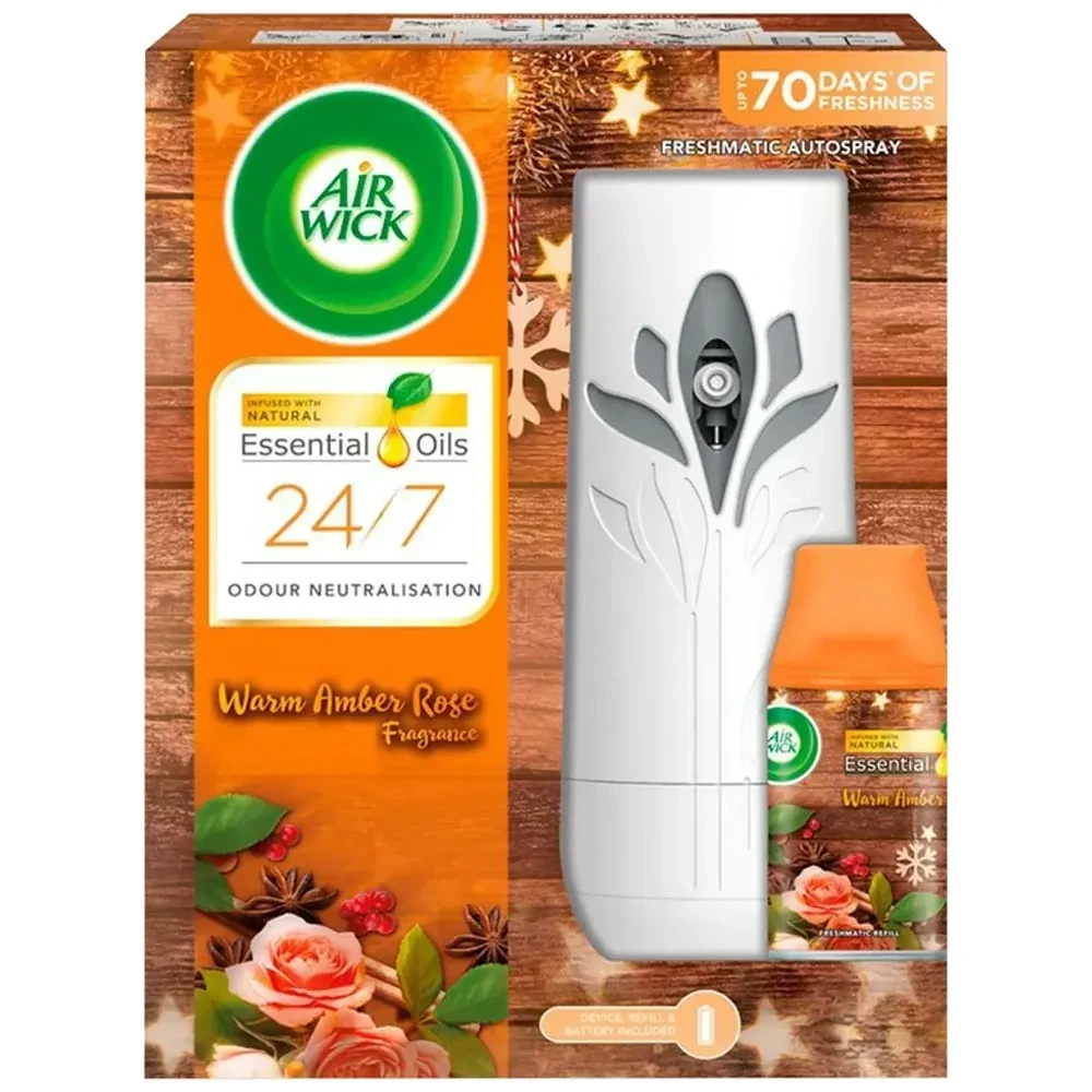 Air Wick Freshener Auto Machine With Refill Amber Rose