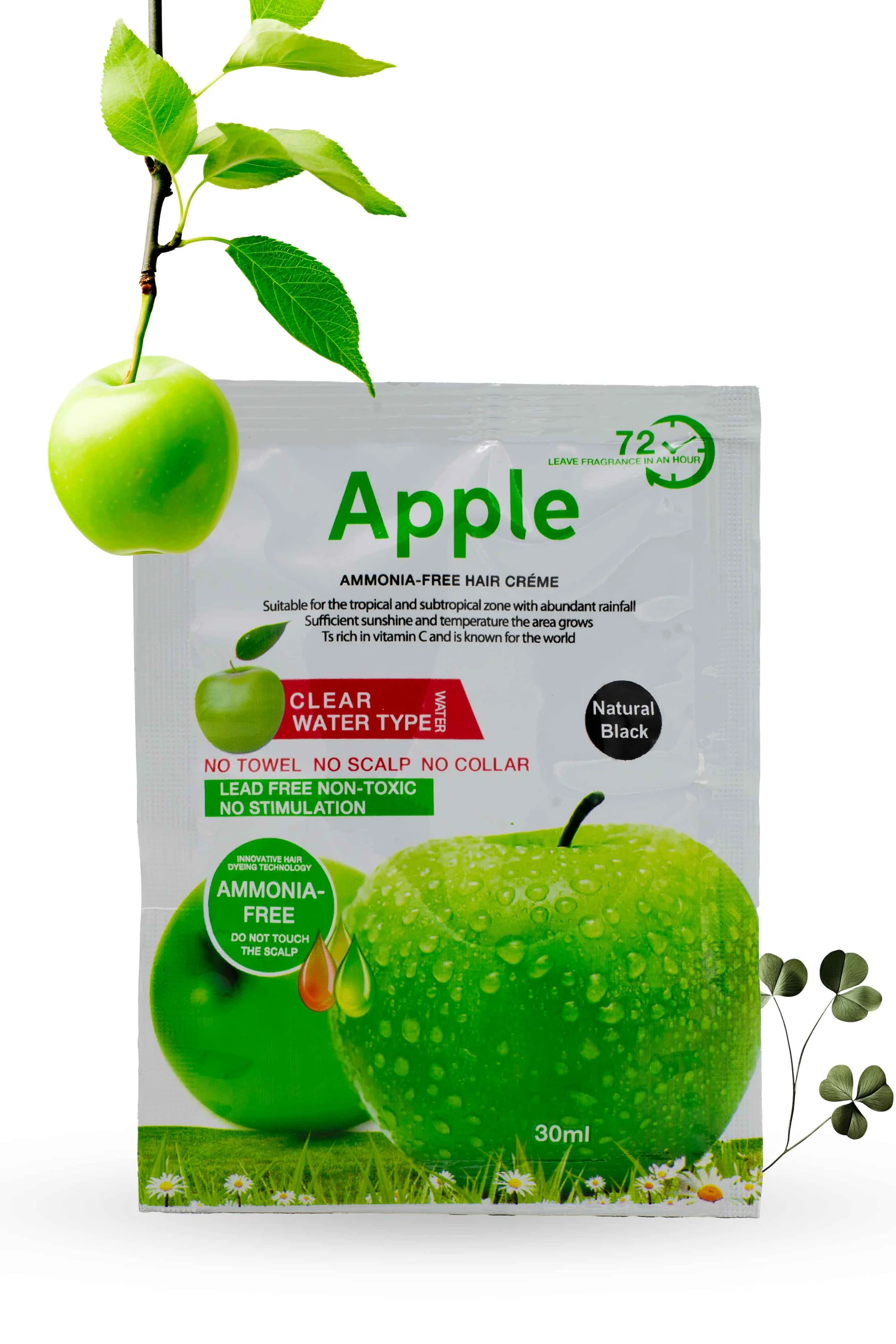 Apple Hair Colour Natural Black 01 10*30ML