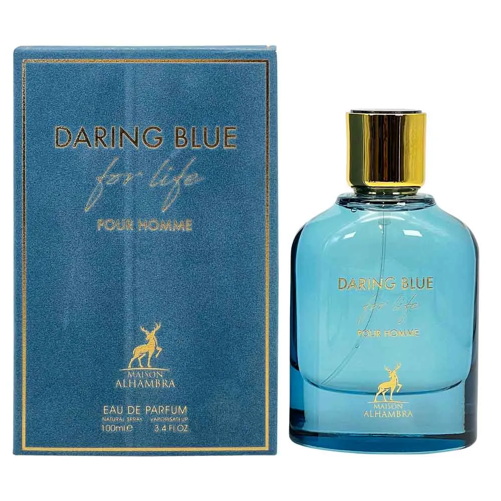 Al Hambra Eau De Parfum Daring Blue For Life Pour Homme 100ML