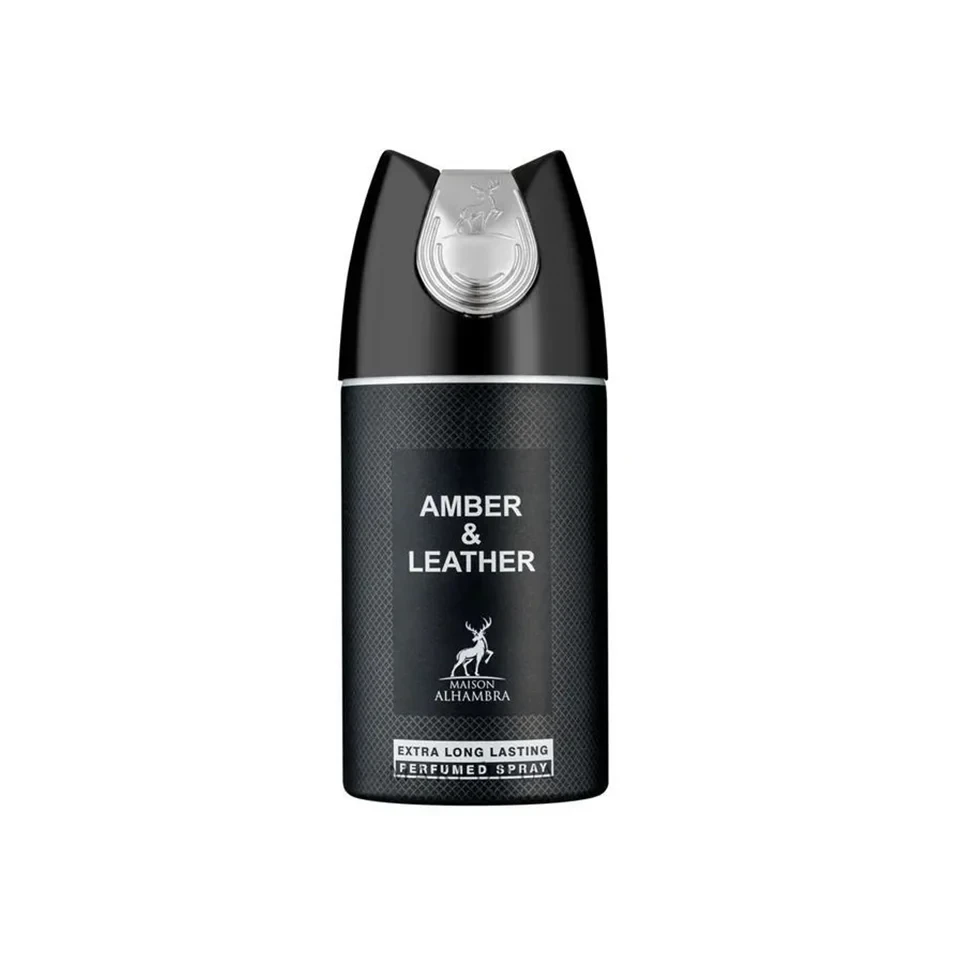 Al Hambra Deodorant Body Spray Amber And Leather 250ML