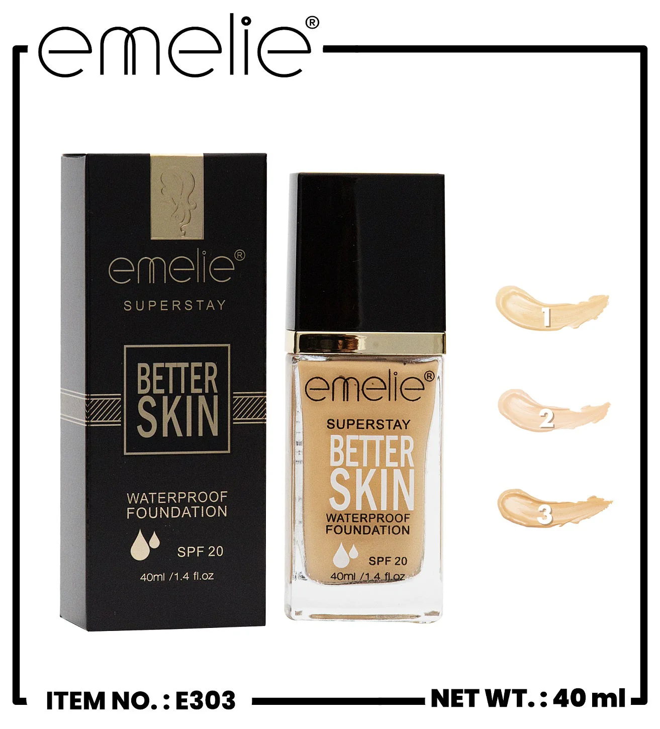 Emelie Foundation Better Skin 01 E303 30ML