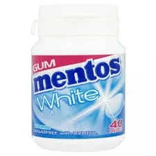 Mentos Gum Tub White Peppermint 60G