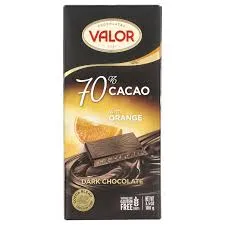 Valor Dark Chocolate 70% Cocoa With Orange 100G