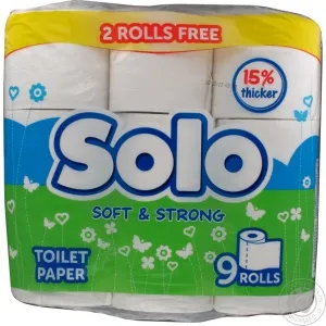 Solo Tissue Toilet Roll White 10P