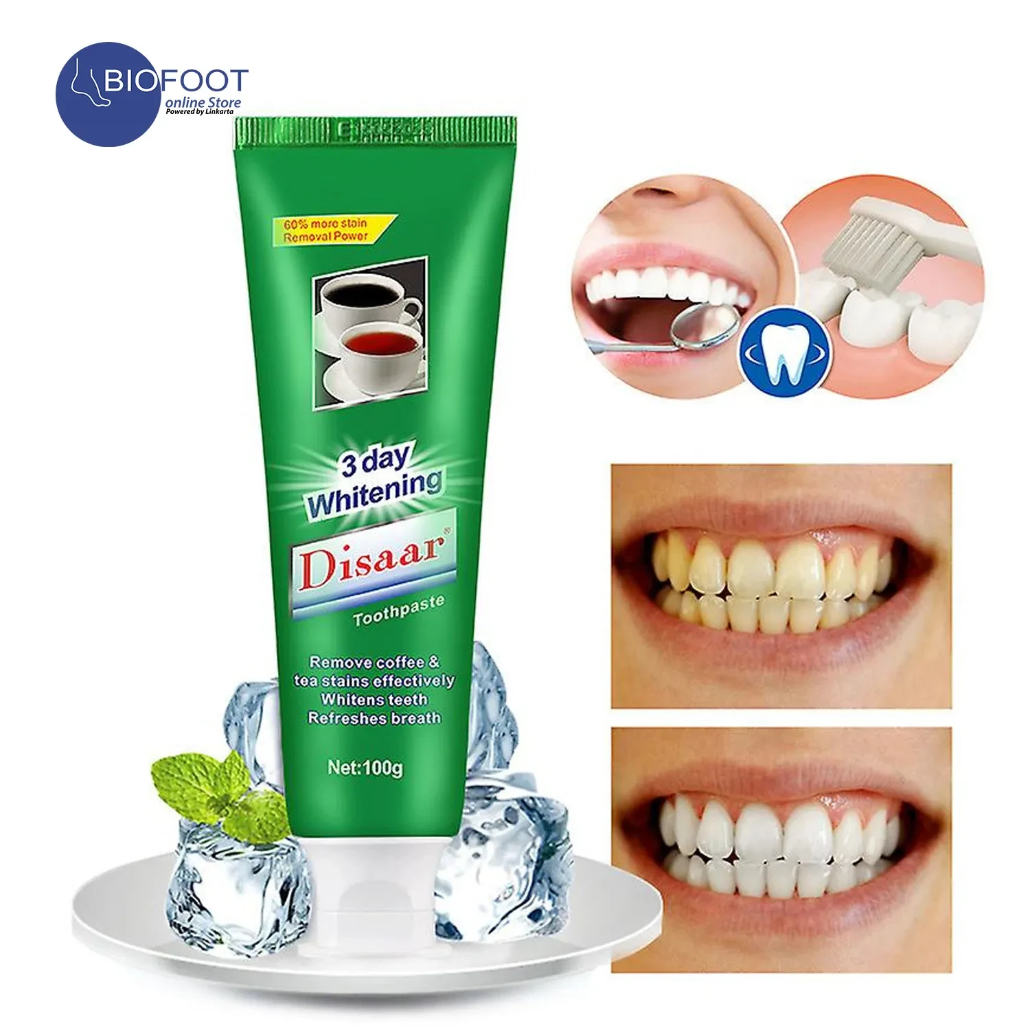 Disaar Toothpaste 3DAy Whitening 100G