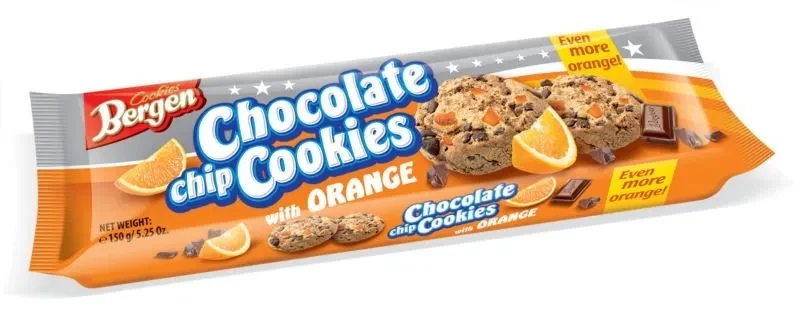 Bergen Cookies Chocolate Chip Orange 150G