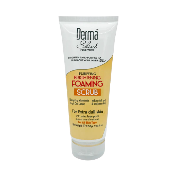 Derma Shine Pure White Purifying Brightening Foaming Scrub 200G