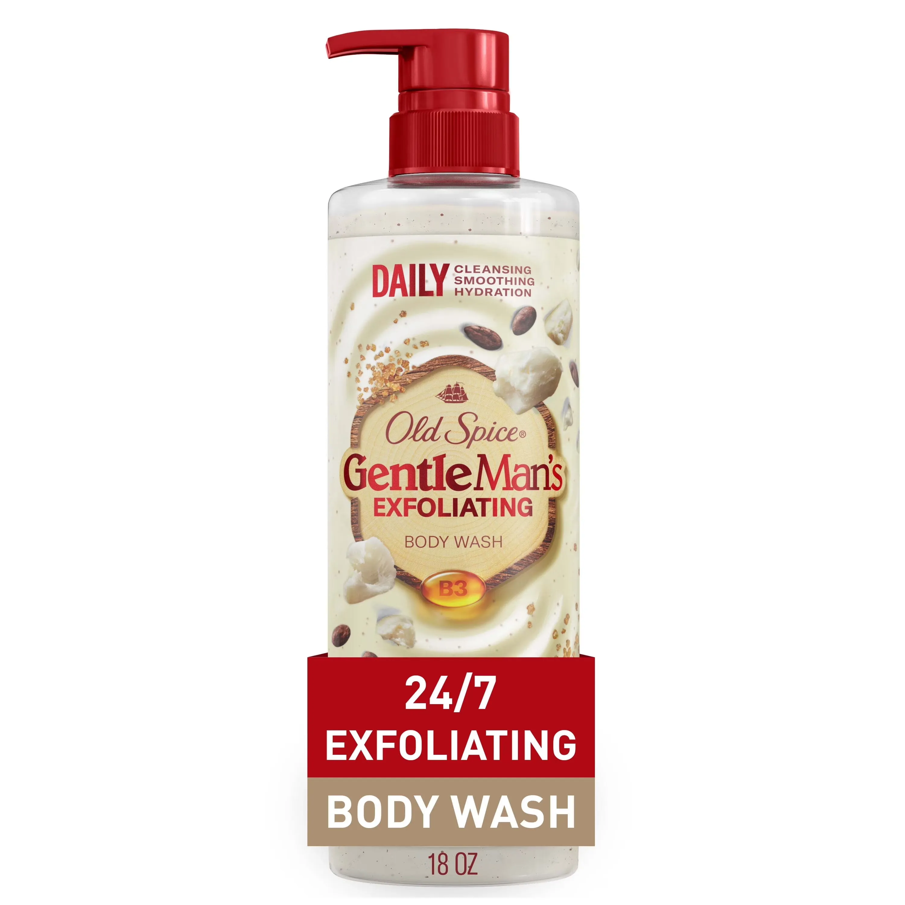 Old Spice Body Wash Gentleman's Exfoliating Brown Sugar+Cocoa Butter 532ML