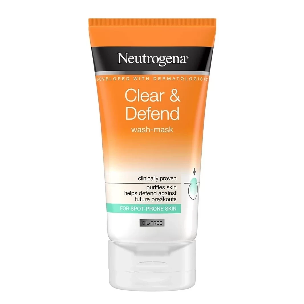Neutrogena Face Wash Clear And Defend Mask + Wash 150ML