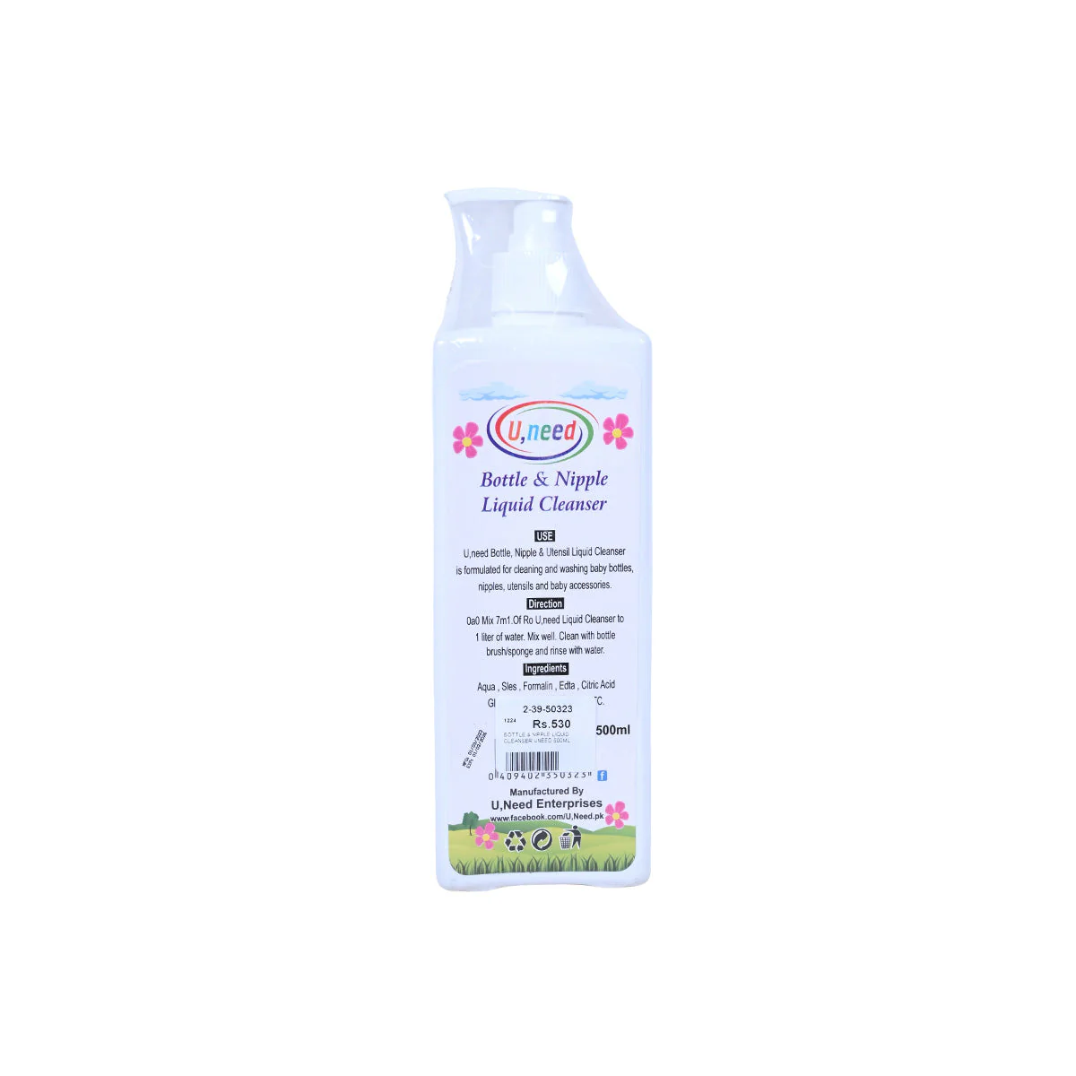 U Need Bottle And Nipple Liquid Cleanser 500ML