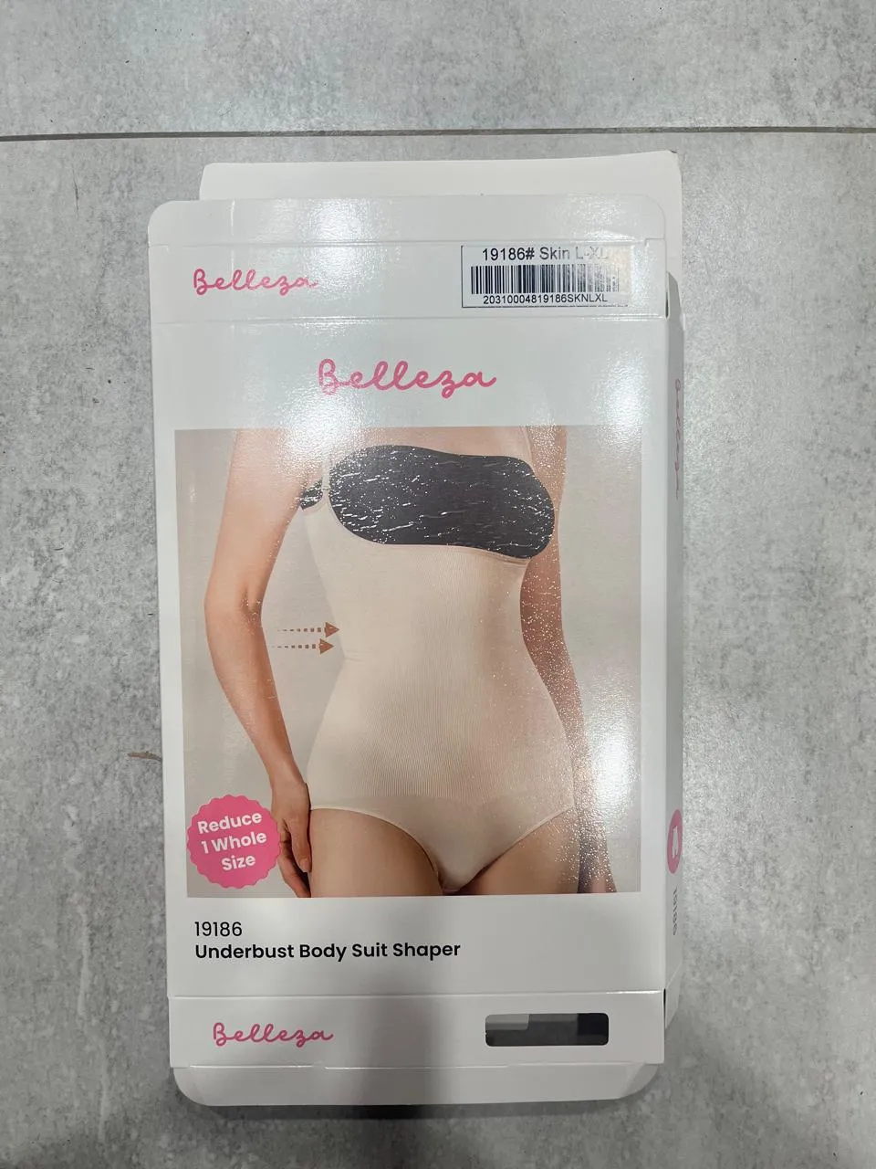 Belleza Body Shaper 19186 Skin Color Under Bust Body Suit L-XL
